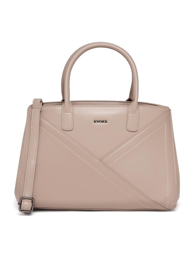 EVOKE RIO Vegan Leather Handbag 277 for Women with crossbody strap | with Multiple Compartments | Stylish and Spacious for Everyday Use (Apricot) - Image 2